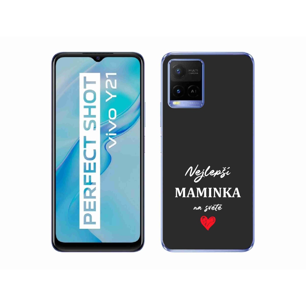 Gélový kryt mmCase na Vivo Y21/Y21s/Y33s - najlepšia mamička 1 čierne pozadie