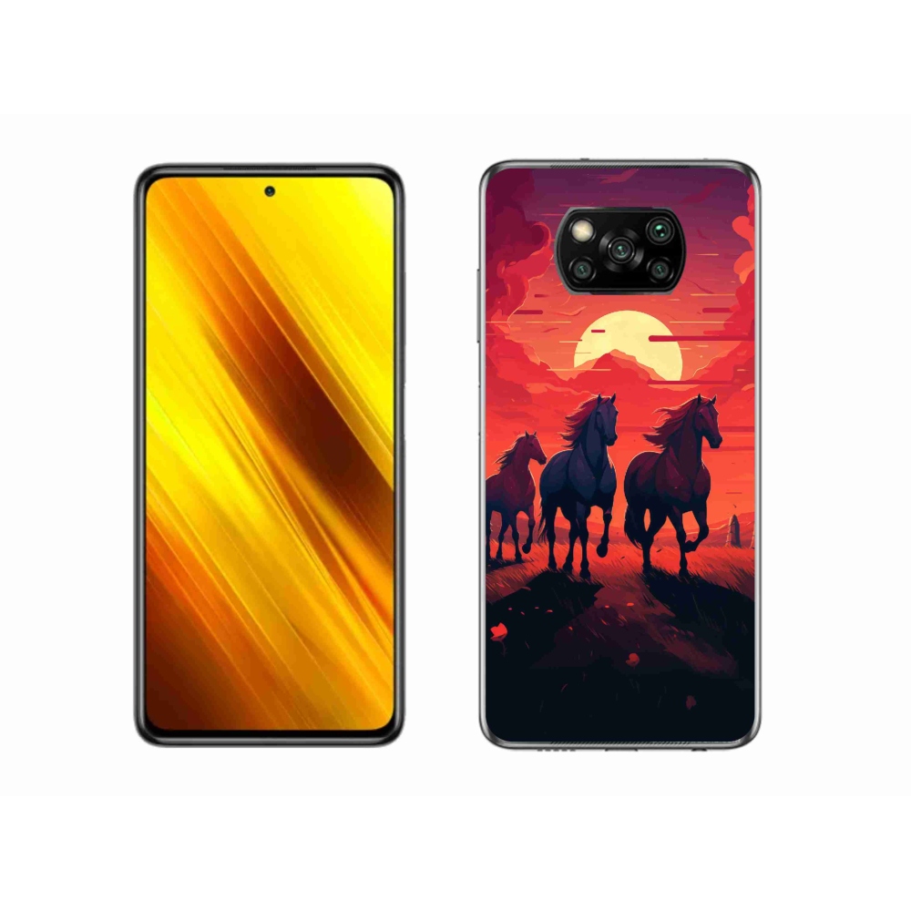 Gélový kryt mmCase na Xiaomi Poco X3 Pro - kone a západ slnka