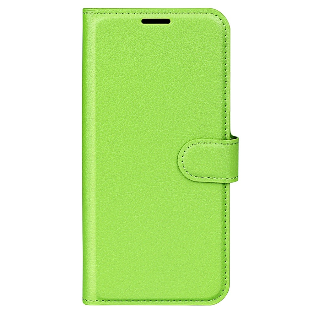 Litchi knižkové puzdro na iPhone 15 Pro Max - zelené