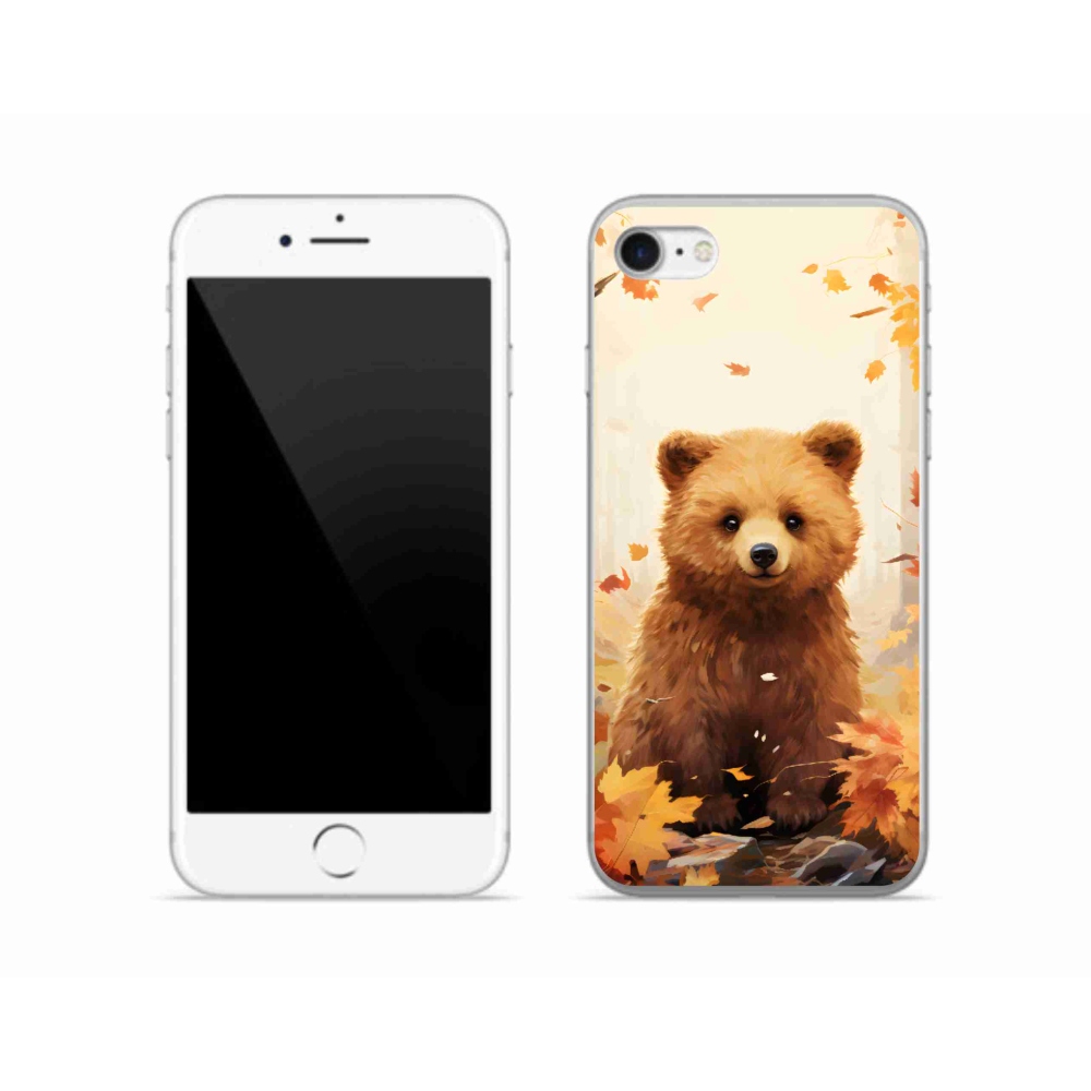 Gélový kryt mmCase na iPhone SE (2020) - medveď v lese