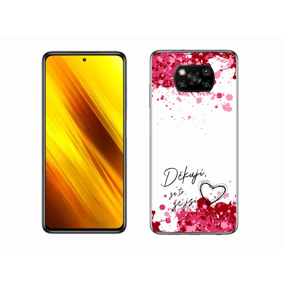 Gélový kryt mmCase na Xiaomi Poco X3 - zamilovaný text 2 biele pozadie