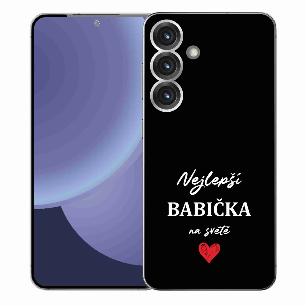 Gélový kryt mmCase na Samsung Galaxy S25+ - najlepšia babička 1 čierne pozadie