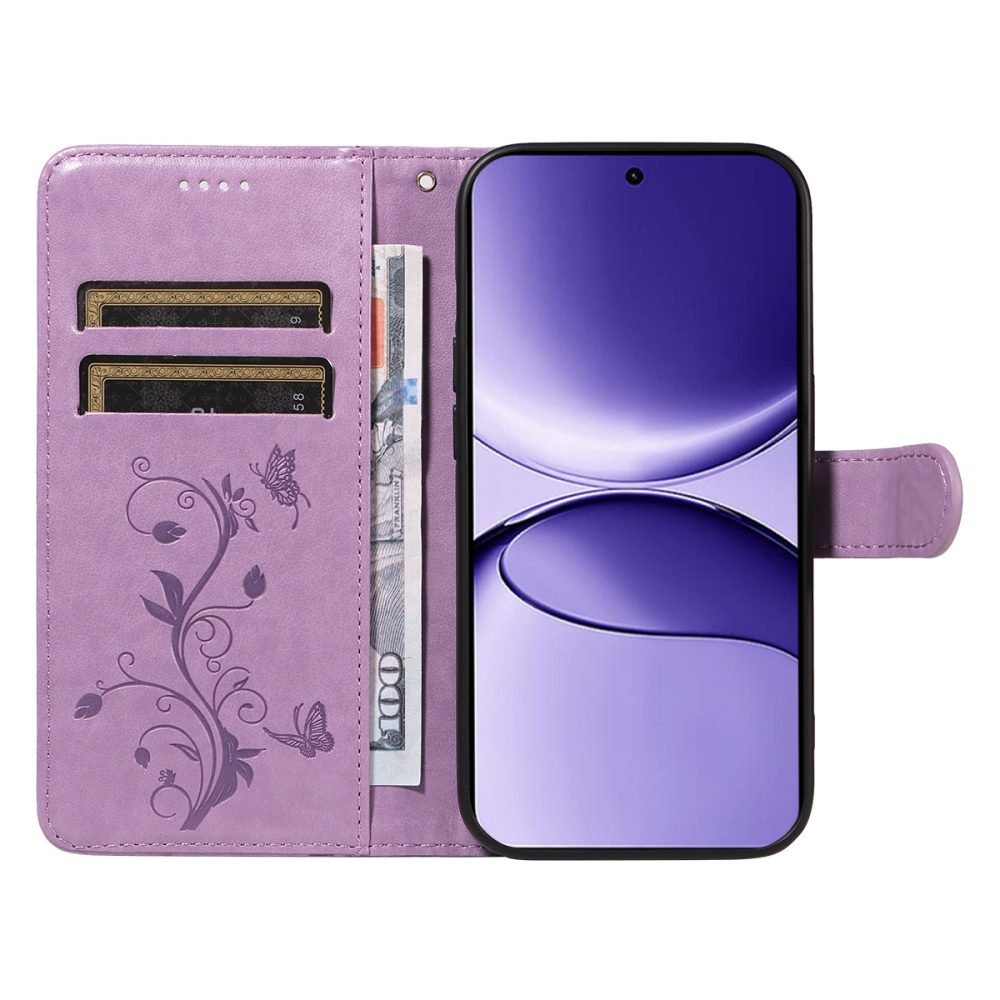 Flowers knižkové púzdro na Xiaomi Poco F7 5G - svetlofialové