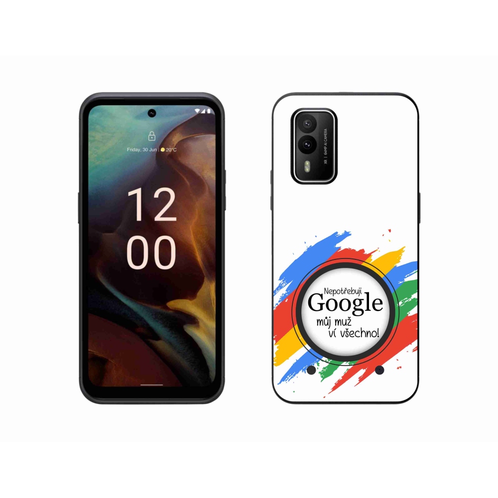 Gélový kryt mmCase na Nokia XR21 - muž vie všetko biele pozadie