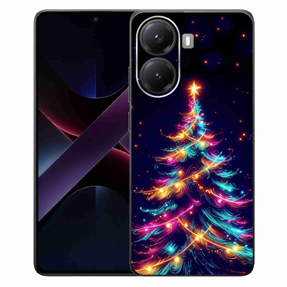 Gélový kryt mmCase na Xiaomi Poco X7 Pro 5G - neónový vianočný stromček
