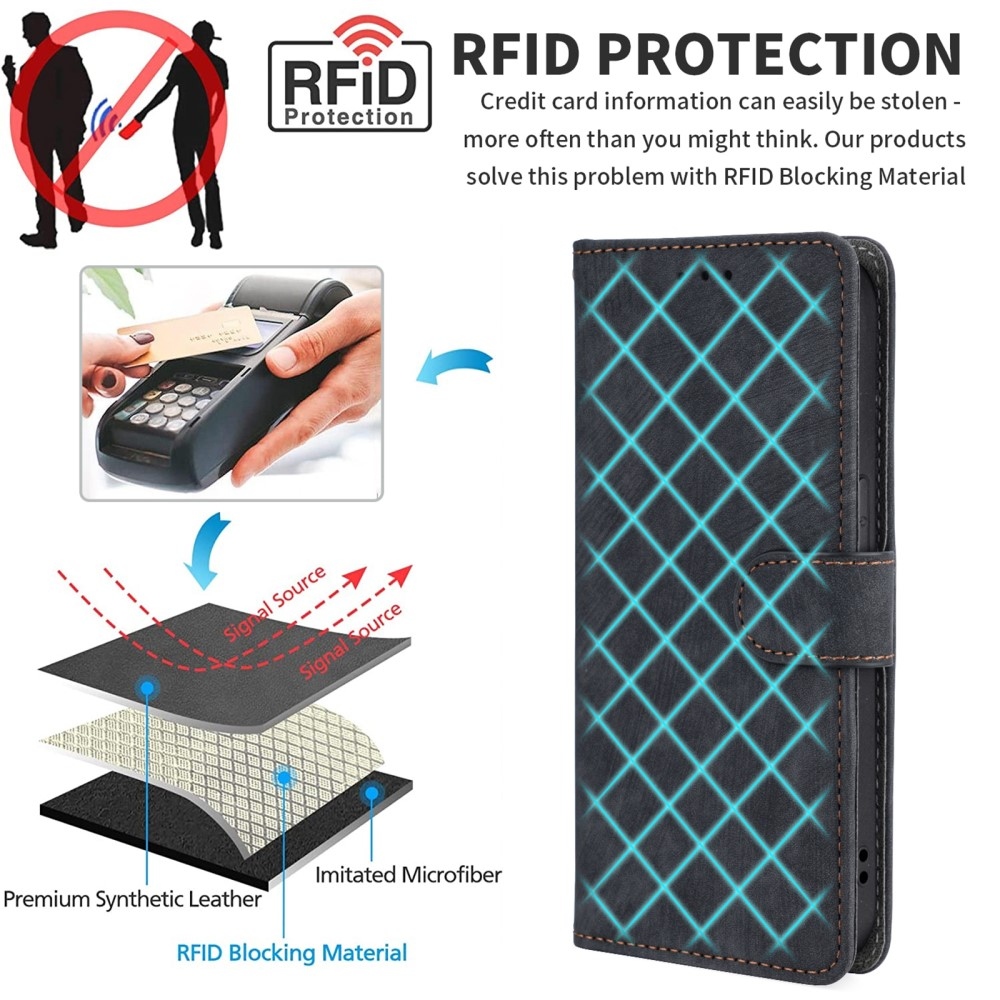 RFID knižkové puzdro na Xiaomi Redmi Note 14S/Note 13 Pro 4G/Poco M6 Pro - zelené