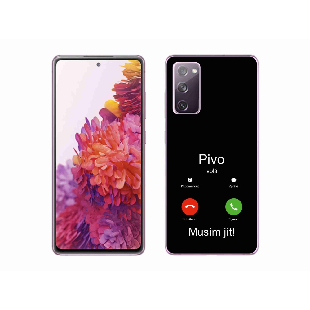 Gélový kryt mmCase na Samsung Galaxy S20 FE - pivo volá čierne pozadie