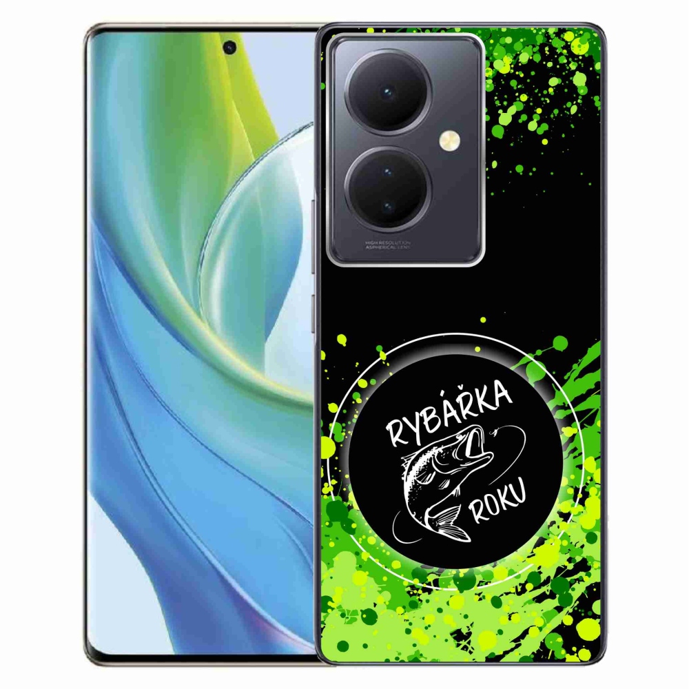 Gélový kryt mmCase na Vivo V29 Lite 5G - rybárka roka čierne pozadie