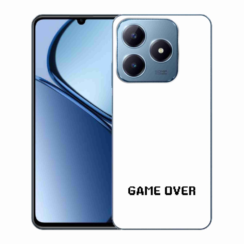 Gélový kryt mmCase na Realme C63 - game over biele pozadie