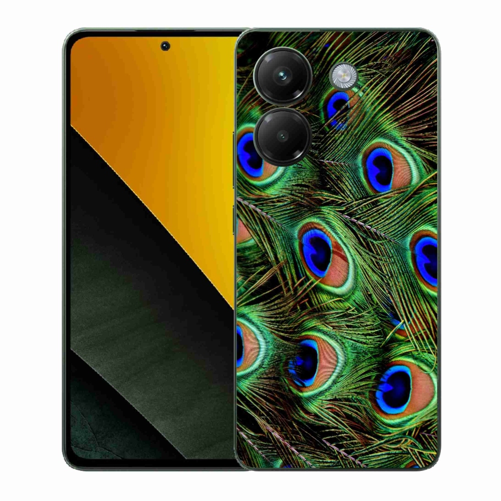 Gélový kryt mmCase na Xiaomi Poco M7 Pro 5G - pávie perie