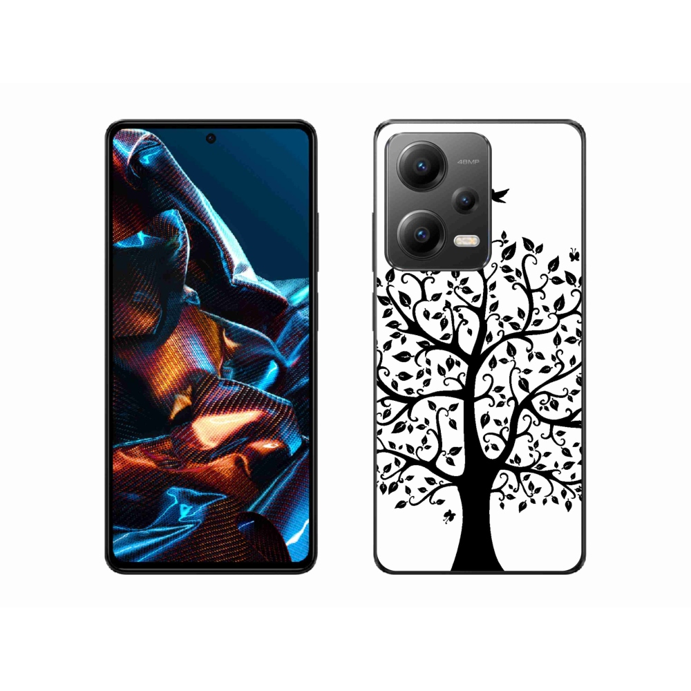 Gélový kryt mmCase na mobil Xiaomi Redmi Note 12 Pro 5G - čiernobiely strom