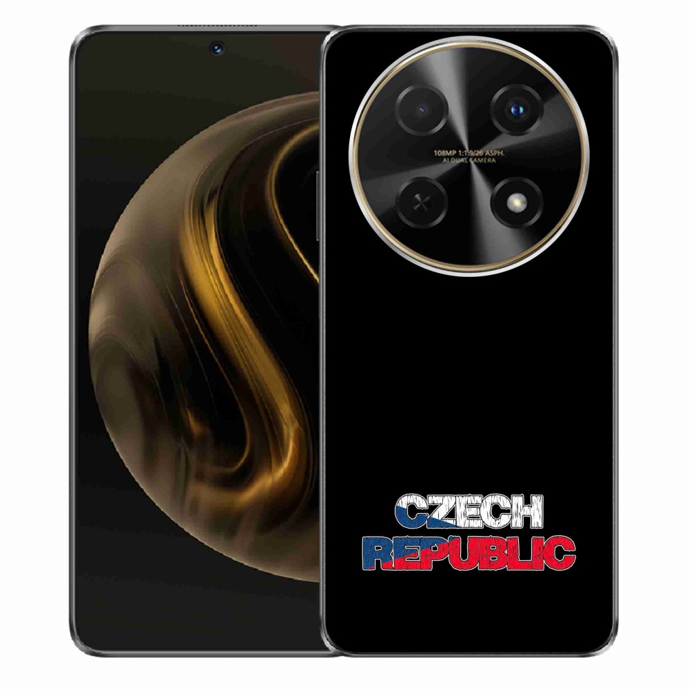 Gélový kryt mmCase na Huawei Nova 12i - Czech Republic čierne pozadie
