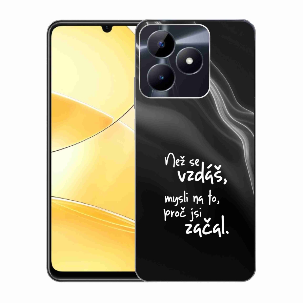 Gélový kryt mmCase na Realme C51/C53 - citát 2 čierne pozadie