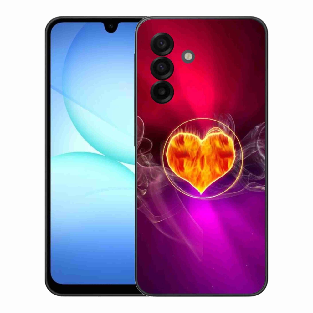 Gélový kryt mmCase na Samsung Galaxy A17 4G/5G - ohnivé srdce