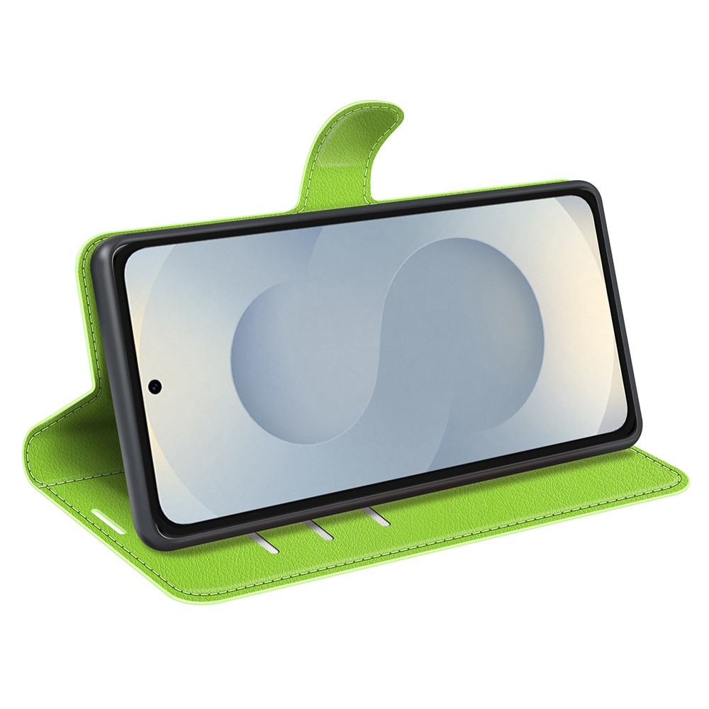 Litchi knižkové púzdro na Samsung Galaxy S25 Edge - zelené