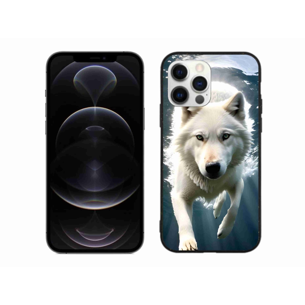 Gélový kryt mmCase na iPhone 12 Pro Max - biely vlk