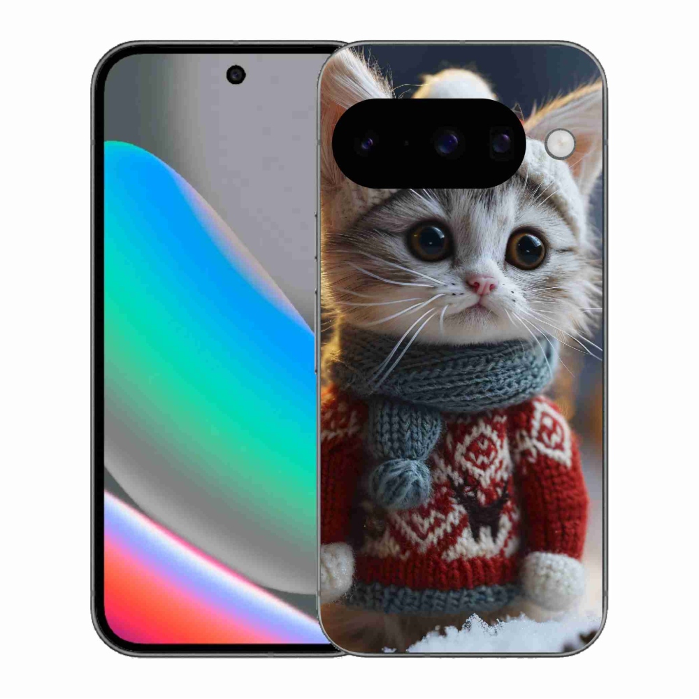 Gélový kryt mmCase na Google Pixel 10 - mačiatko vo svetri