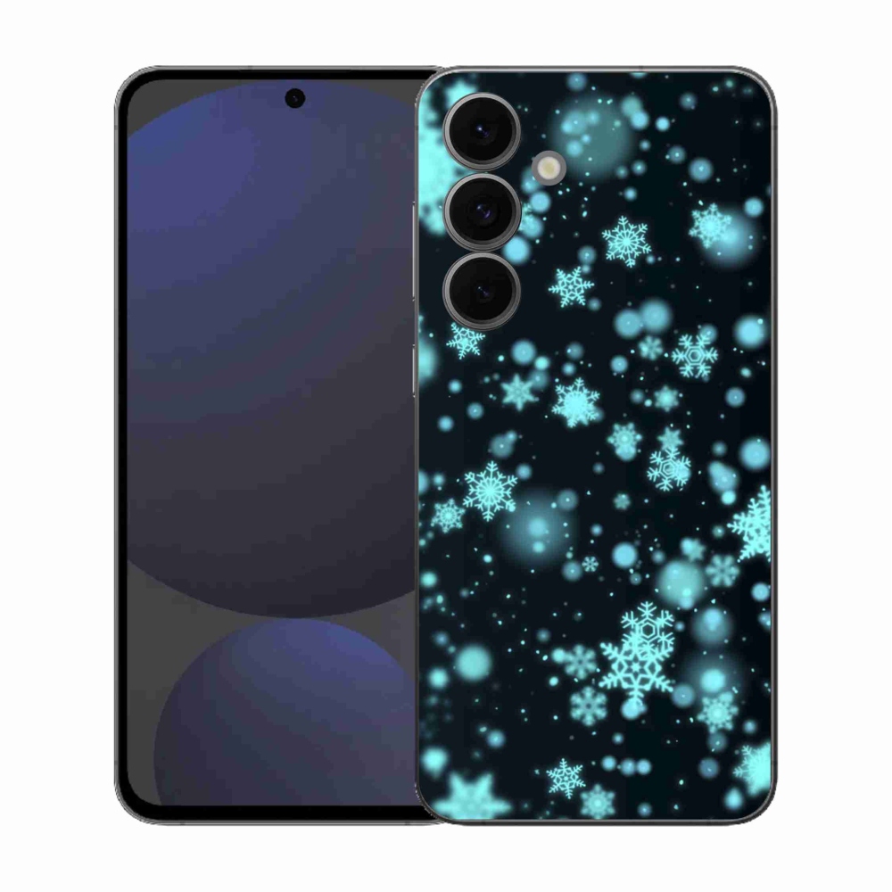 Gélový kryt mmCase na Samsung Galaxy S25 FE - snehové vločky 1