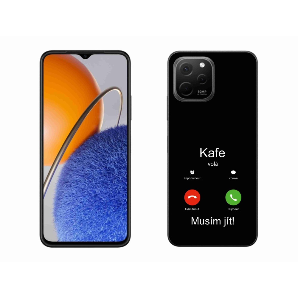 Gélový kryt mmCase na Huawei Nova Y61 - káva volá čierne pozadie