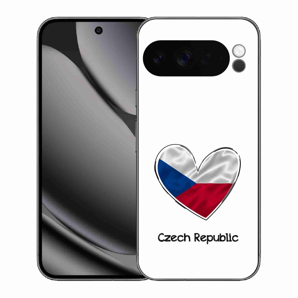 Gélový kryt mmCase na Google Pixel 10 Pro XL - vlajka srdca biele pozadie