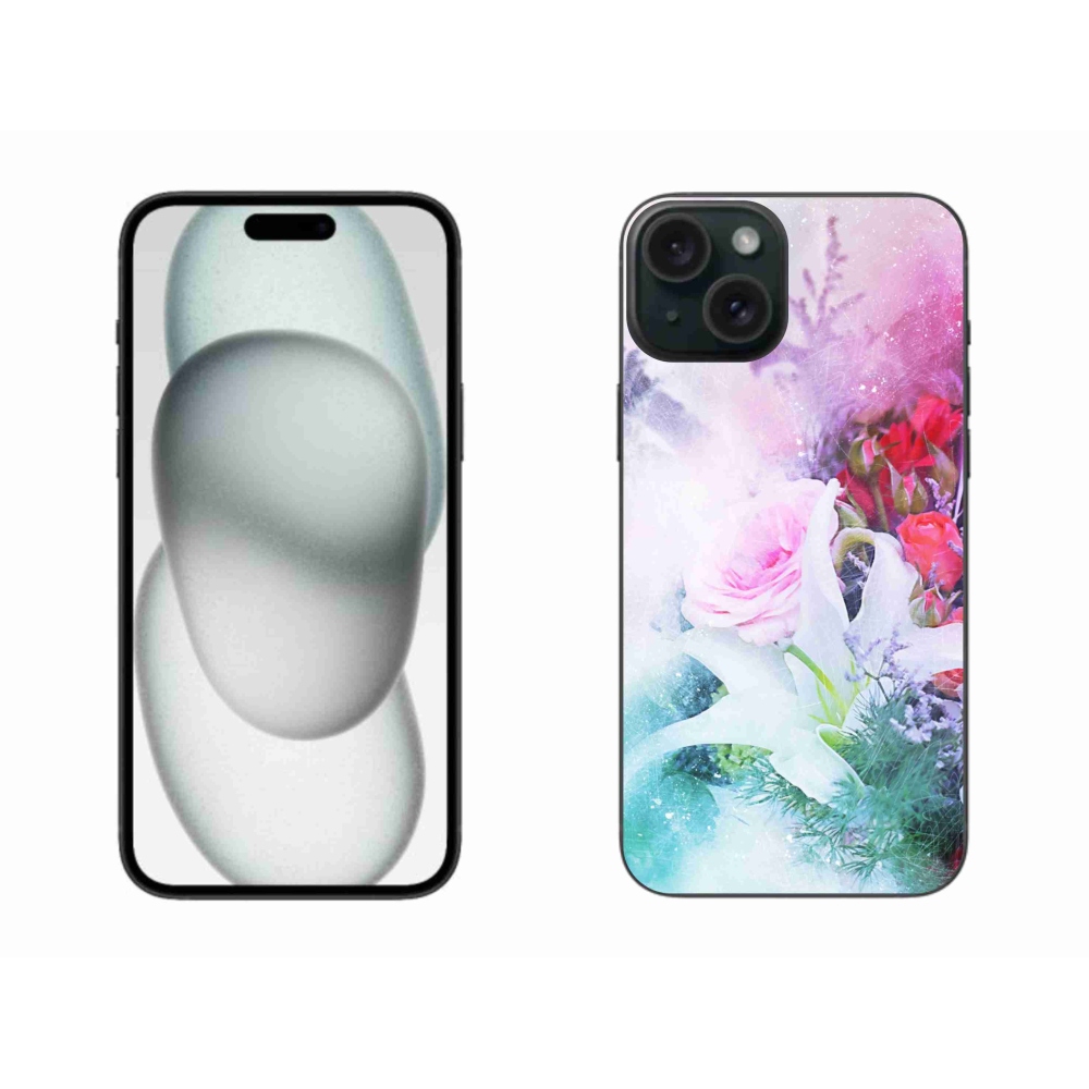 Gélový kryt mmCase na iPhone 15 Plus - kvety 4