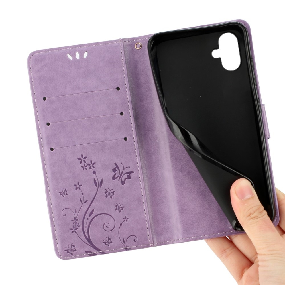 Flowers knižkové puzdro na Samsung Galaxy A06 4G - svetlofialové