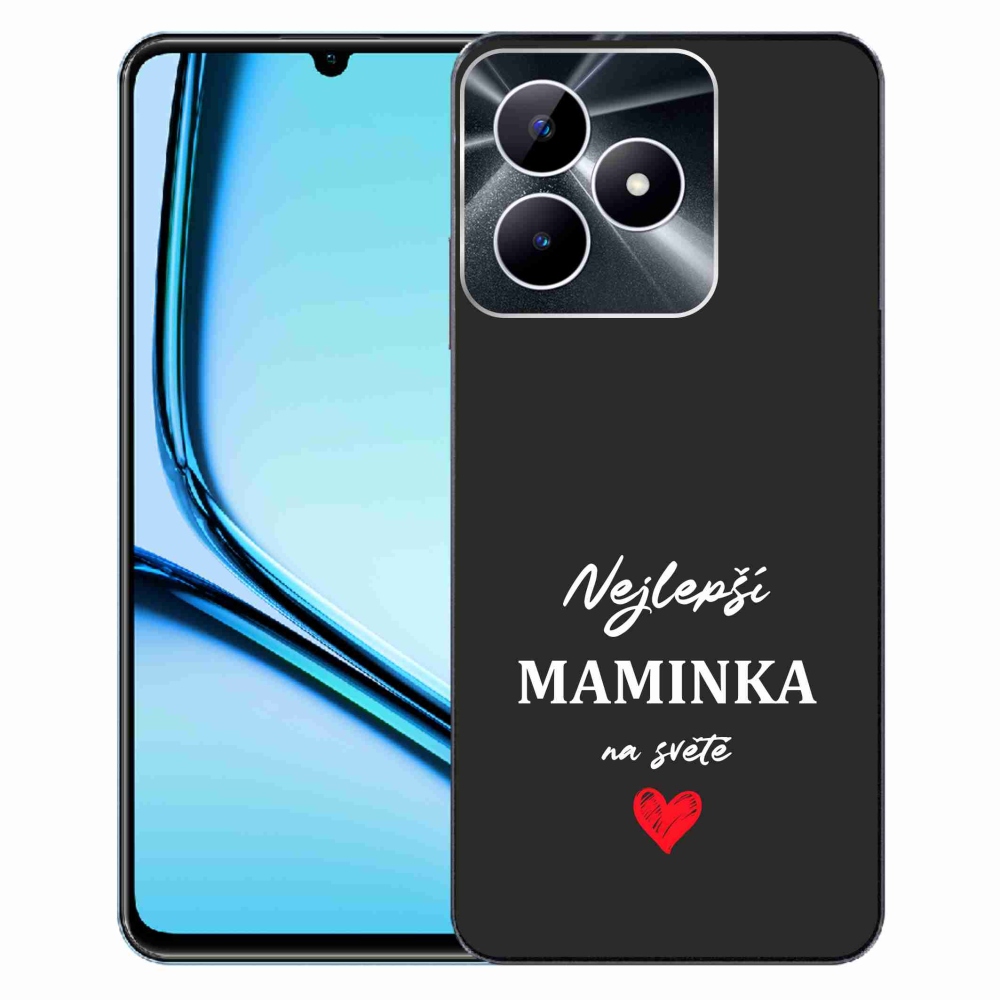 Gélový kryt mmCase na Realme Note 50 - najlepšia mamička 1 čierne pozadie