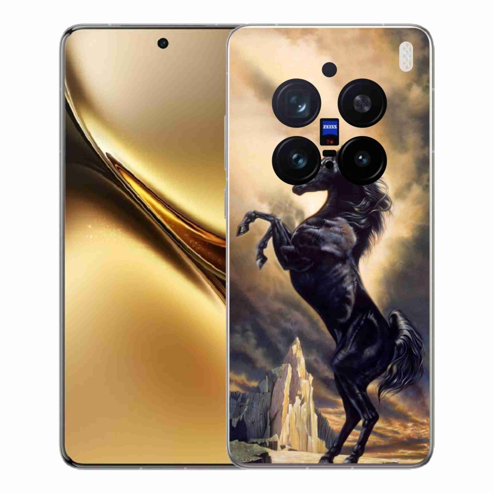 Gélový kryt mmCase na Vivo X200 Pro 5G - čierny kreslený kôň