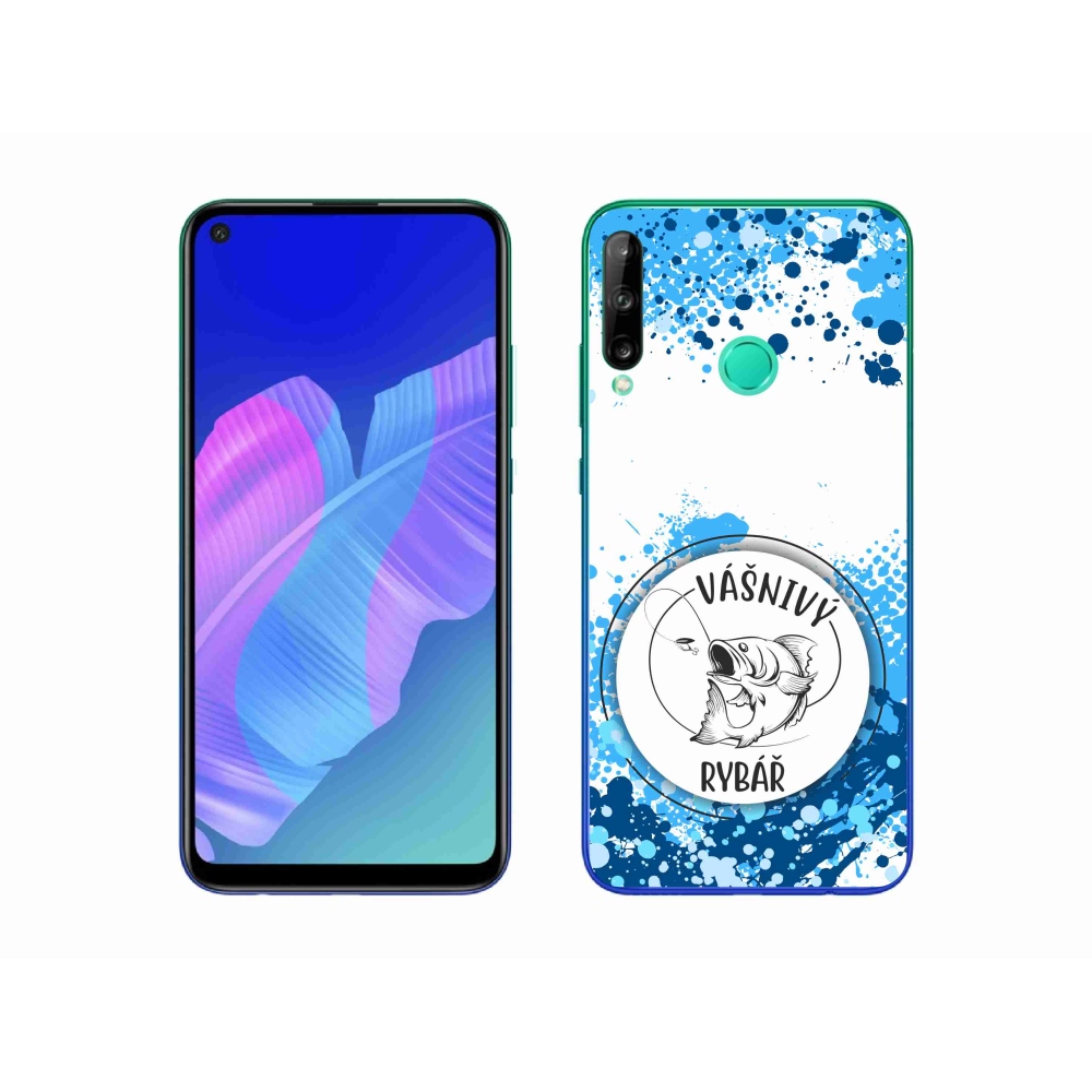 Gélový kryt mmCase na Huawei P40 Lite E - vášnivý rybár biele pozadie