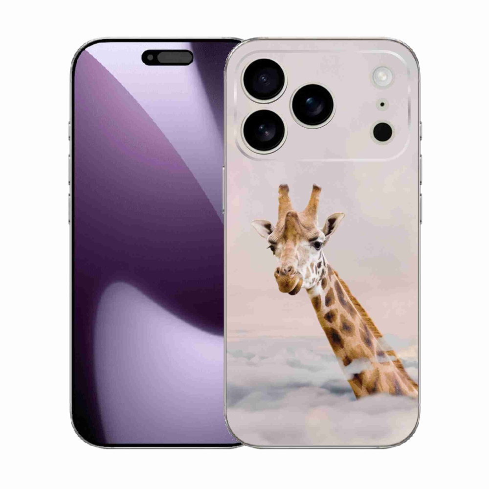 Gélový kryt mmCase na iPhone 17 Pro - žirafa v oblakoch