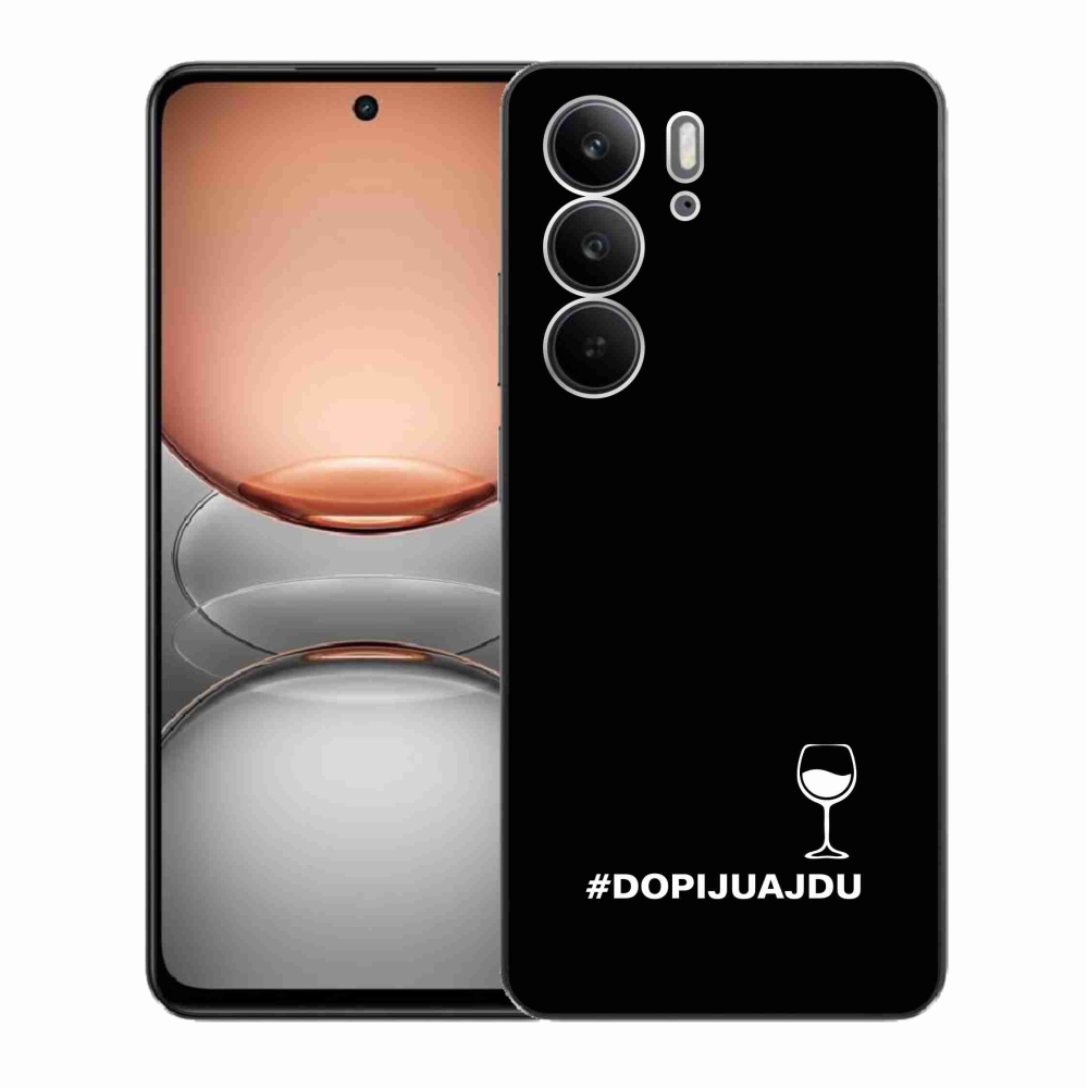 Gélový kryt mmCase na Realme C75 - vínny motív čierne pozadie