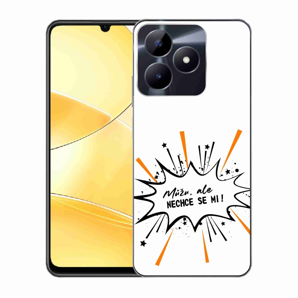 Gélový kryt mmCase na Realme C51/C53 - vtipný text 11 biele pozadie