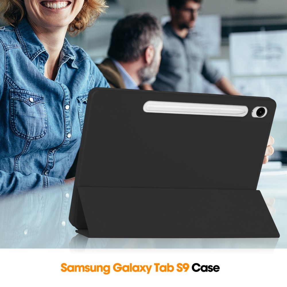 Case chytré zatváracie púzdro na Samsung Galaxy Tab S9 FE - čierne