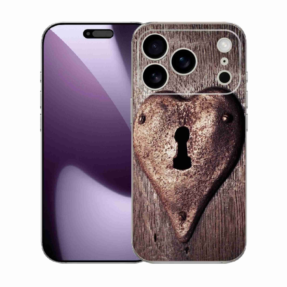 Gélový kryt mmCase na iPhone 17 Pro - zámok v tvare srdca