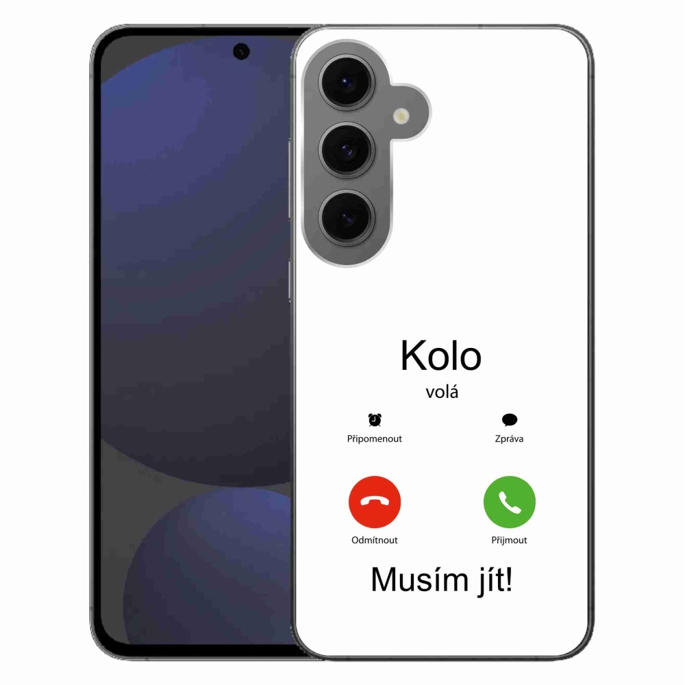 Gélový kryt mmCase na Samsung Galaxy S24 FE - bicykel volá biele pozadie