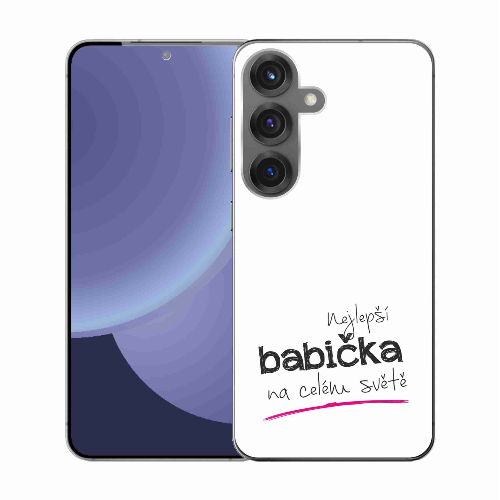 Gélový kryt mmCase na Samsung Galaxy S25 - najlepšia babička 4 biele pozadie