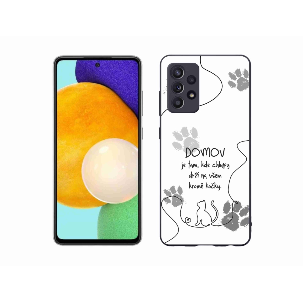 Gélový kryt mmCase na Samsung Galaxy A52/A52 5G - mačacie motív biele pozadie