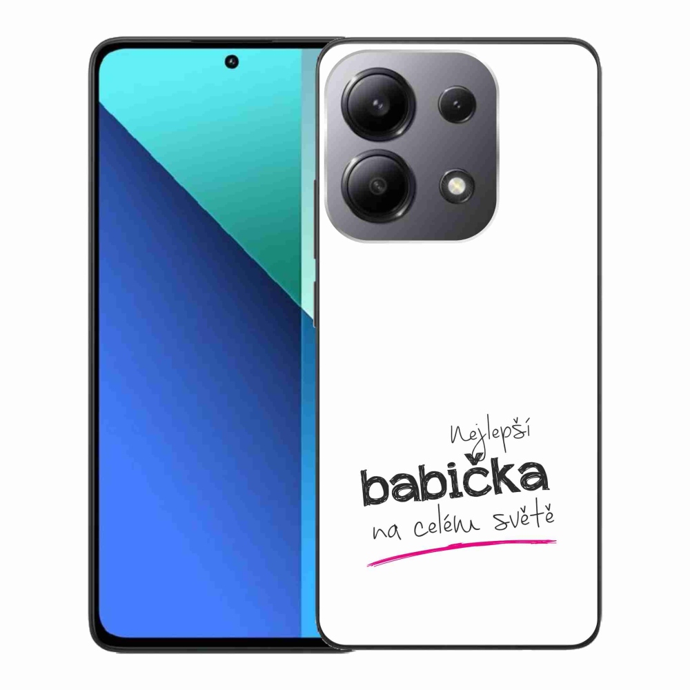 Gélový kryt mmCase na Xiaomi Redmi Note 13 - najlepšia babička 4 biele pozadie