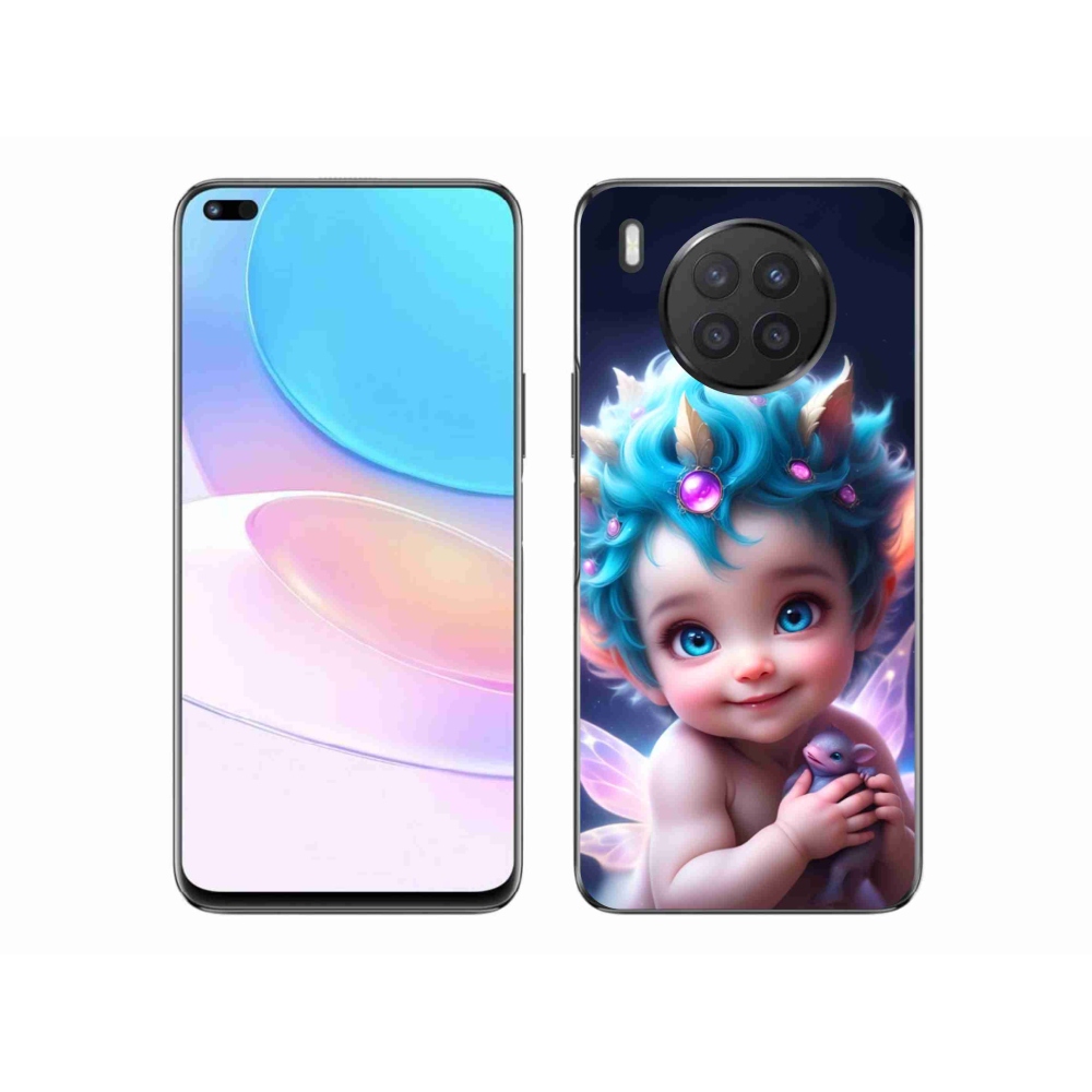 Gelový kryt mmCase na Huawei Nova 8i - dítě s motýlími křídly