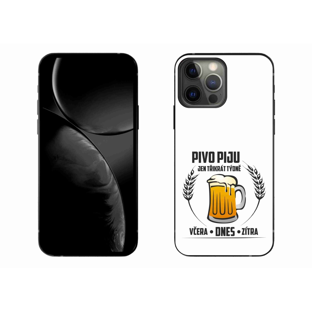 Gélový kryt mmCase na iPhone 13 Pro Max 6.7 - pivný motív biele pozadie