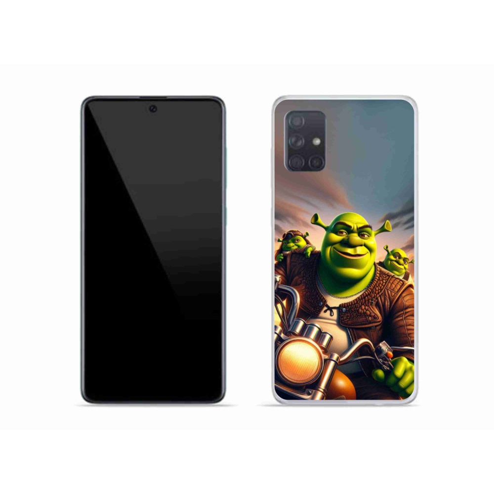 Gélový kryt mmCase na Samsung Galaxy A51 - shrek na motorke