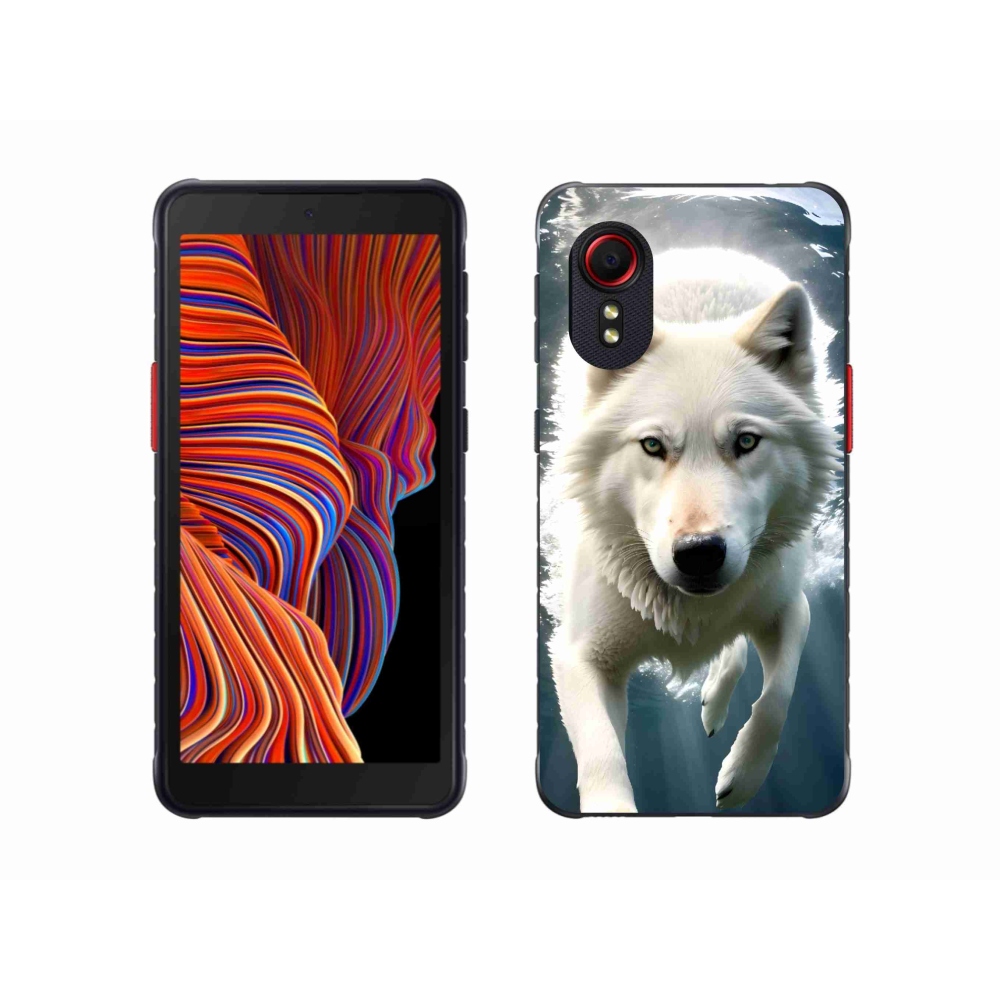 Gélový kryt mmCase na Samsung Galaxy Xcover 5 - biely vlk
