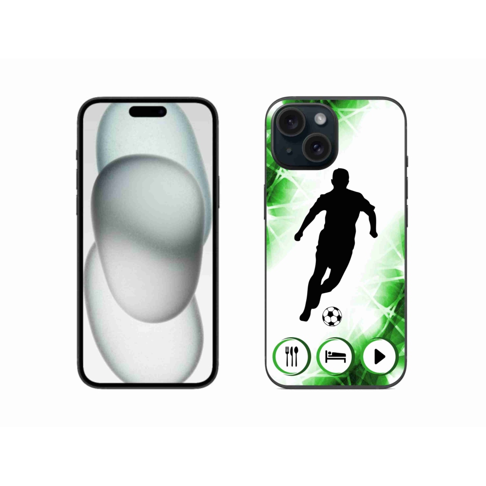 Gélový kryt mmCase na iPhone 15 - futbalista