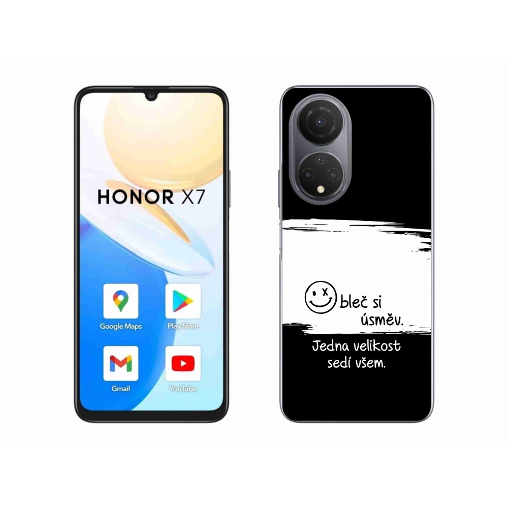 Gélový kryt mmCase na Honor X7 - vtipný text 8 bieločierne pozadie