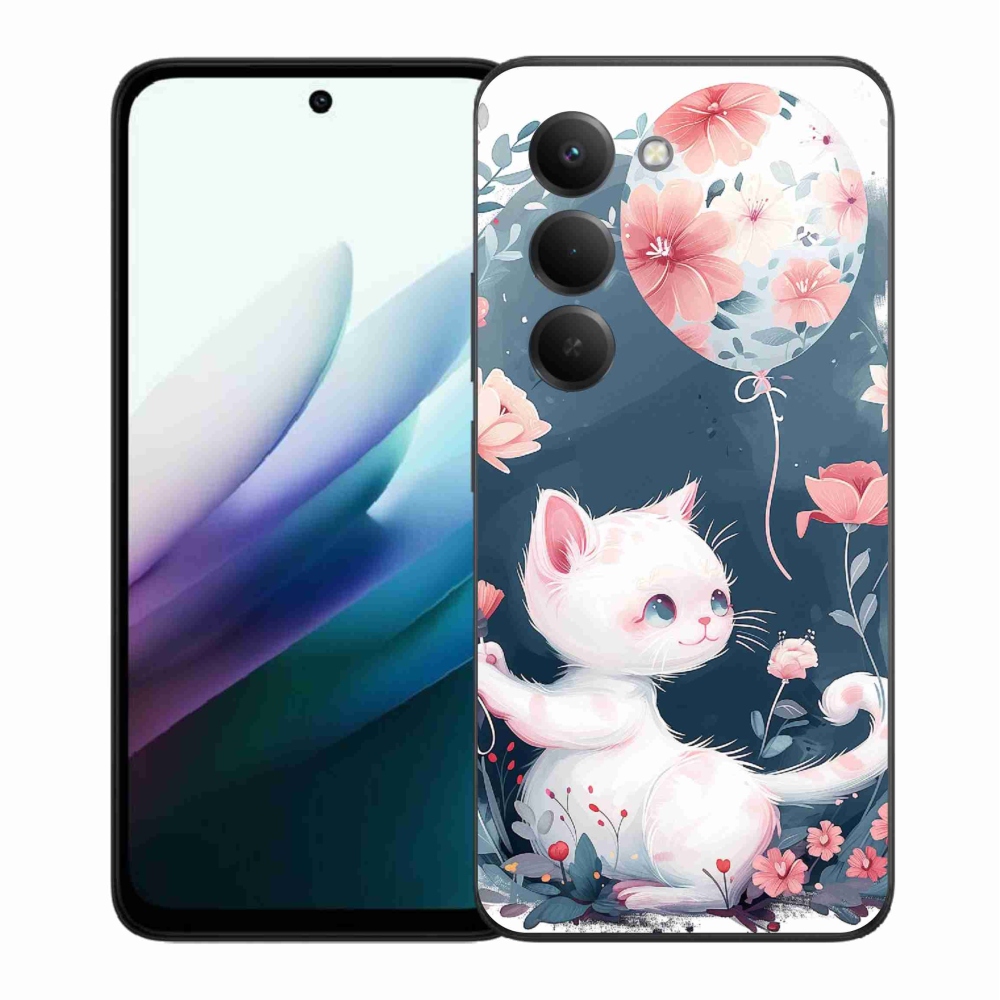 Gélový kryt mmCase na Xiaomi Redmi 15 4G/5G (171mm) - mačiatko s balónikom