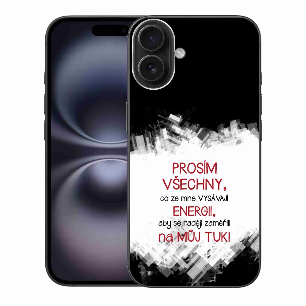 Gélový kryt mmCase na iPhone 16 Plus - vtipný text 1 červený