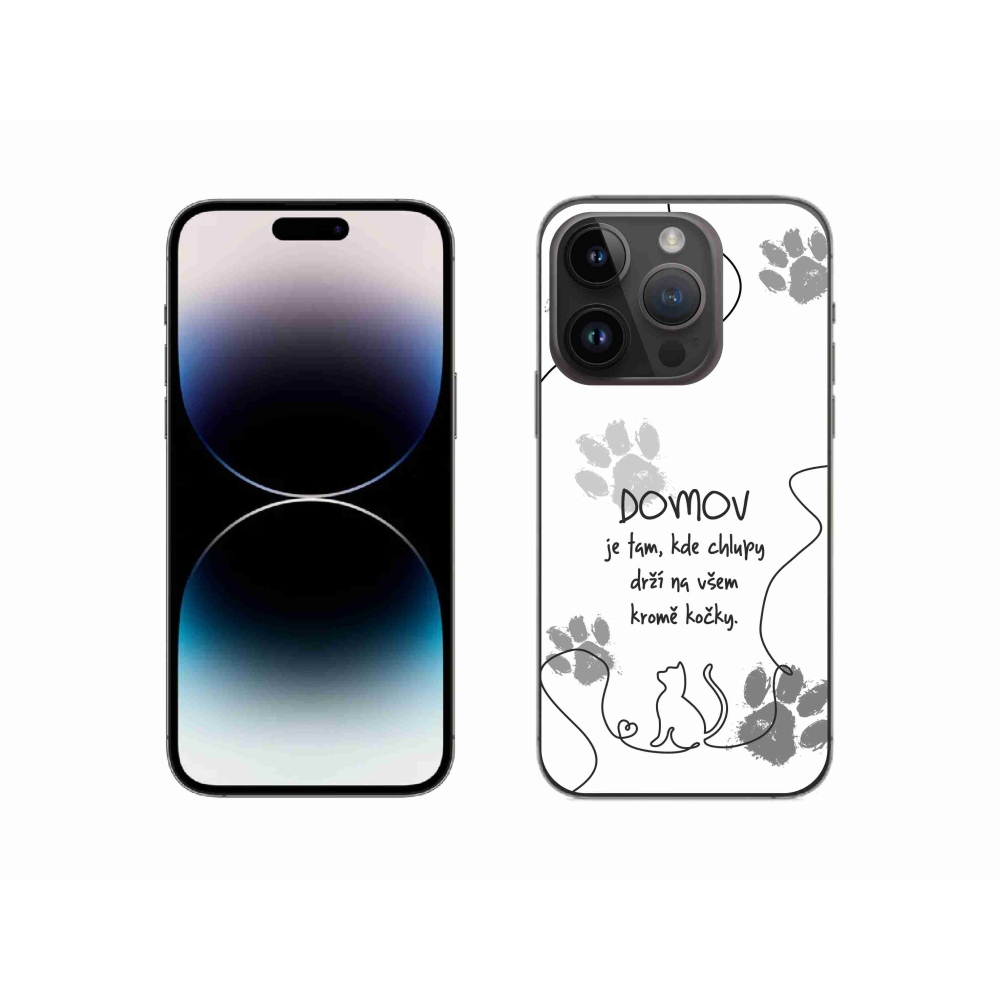 Gélový kryt mmCase na iPhone 14 Pro 6.1 - mačacie motív biele pozadie