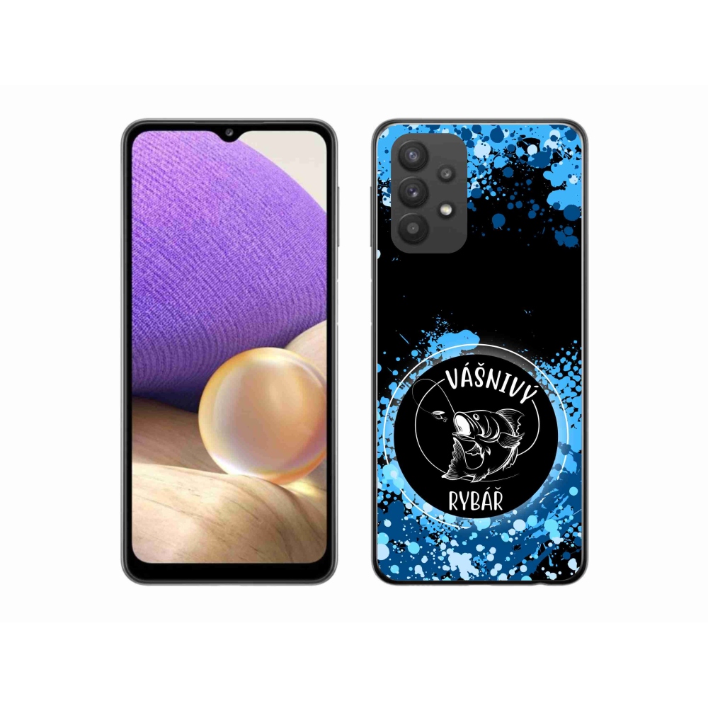 Gélový kryt mmCase na Samsung Galaxy A32 5G - vášnivý rybár čierne pozadie