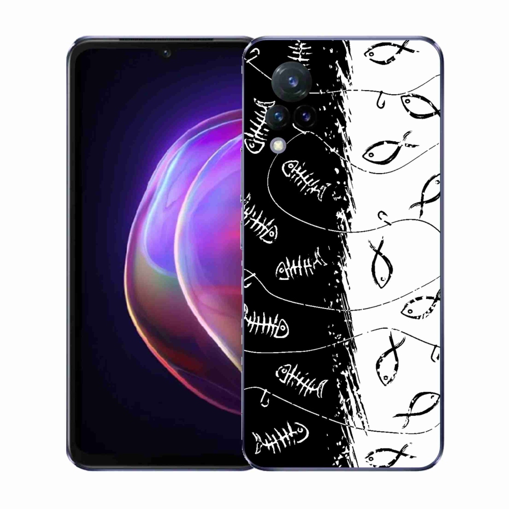 Gélový kryt mmCase na Vivo V21 4G/5G - kostry a rybky