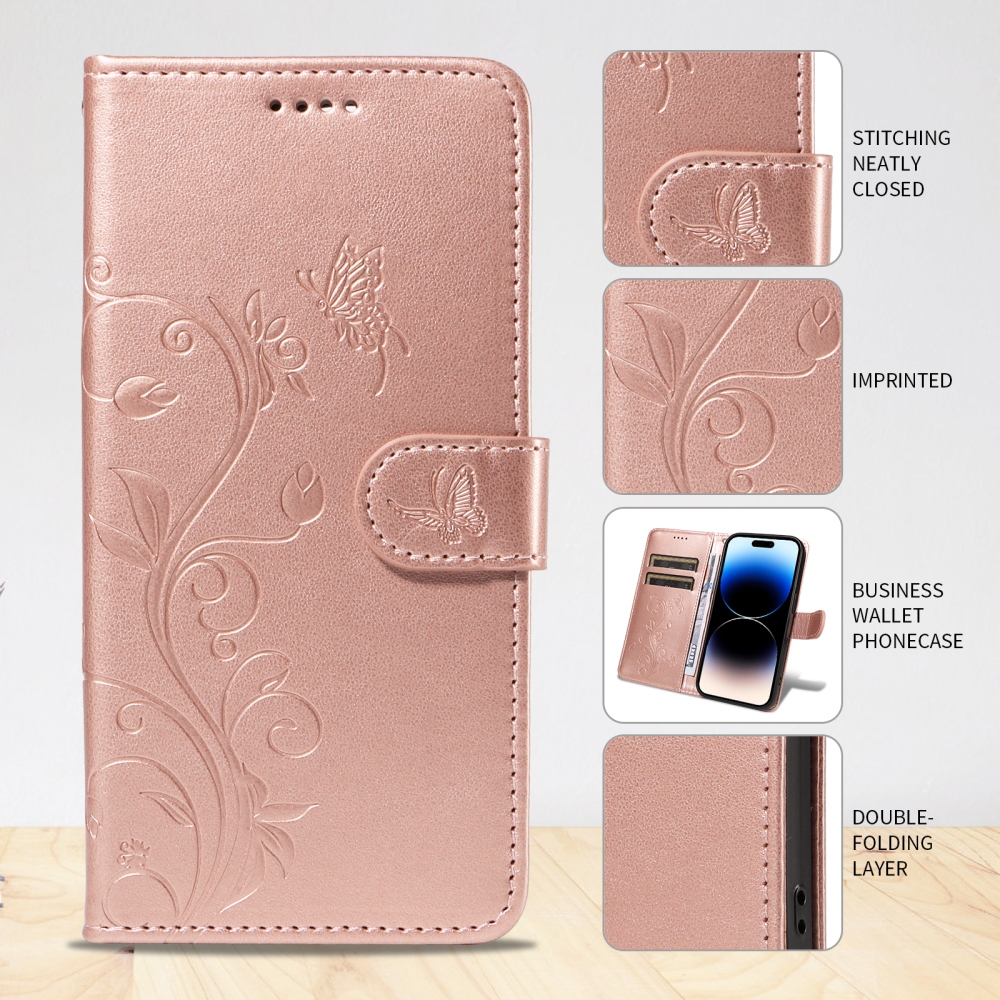 Flowers knižkové púzdro na Xiaomi Redmi 15C 4G/5G (173mm) - ružovozlaté